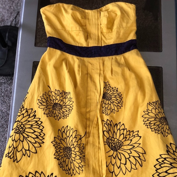Floreat Anthropologie Yellow and Purple Dress - Picture 2 of 5